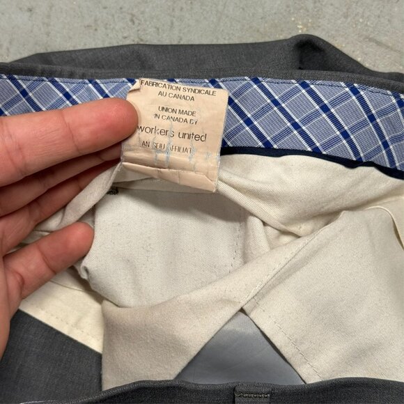 Jack Victor Dress Pants Stretch Wool Trousers Sharkskin Grey 40x32 - Picture 5 of 9